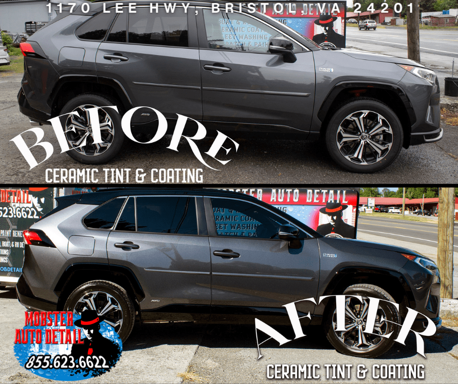 Sedan with window tint and professional auto detailing job