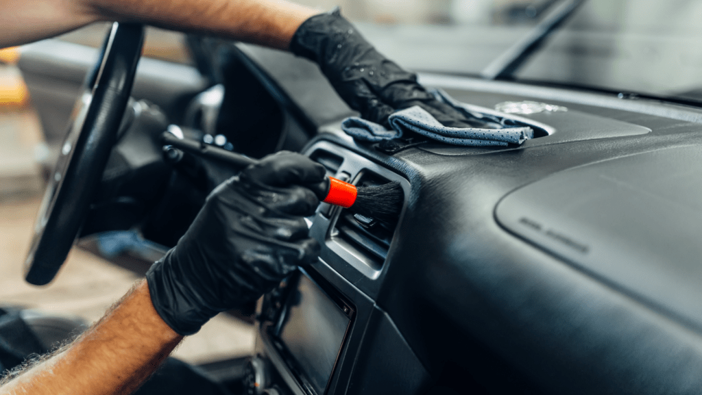 auto detailing inside of car